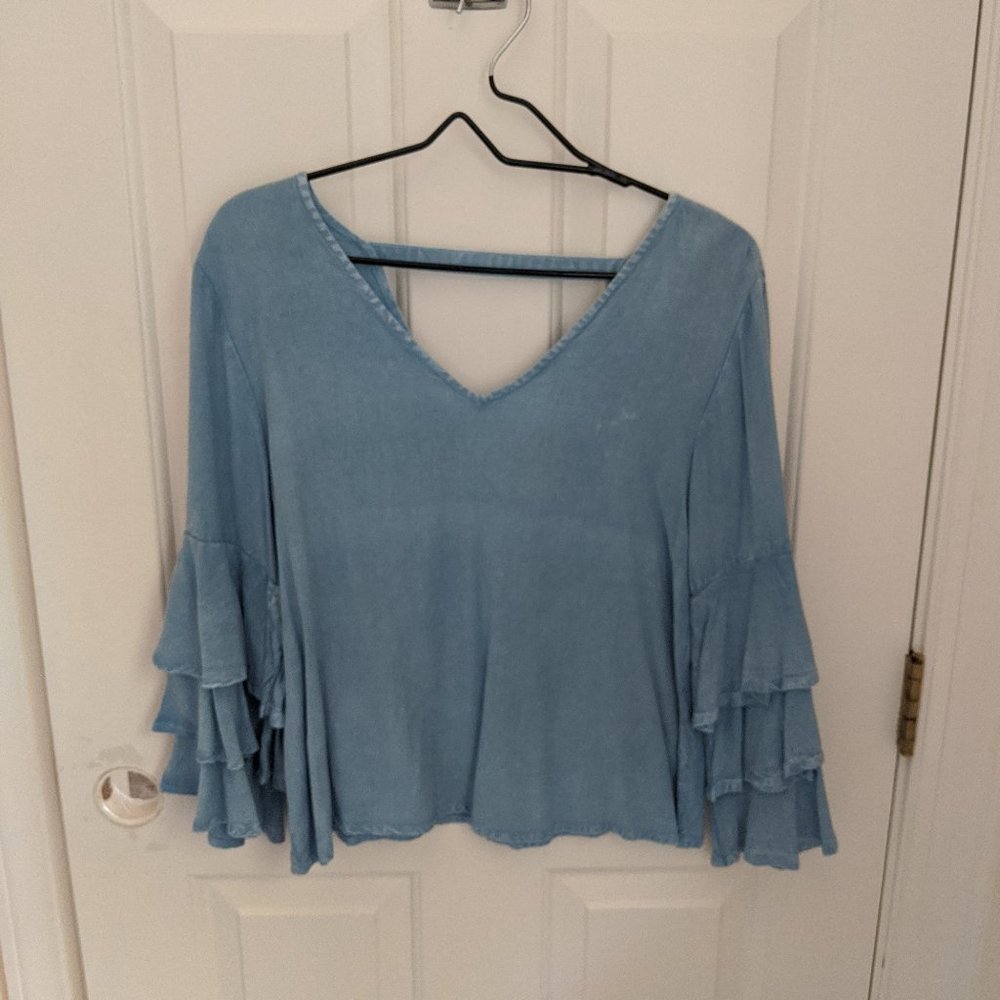 Blouse with Ruffled Sleeves